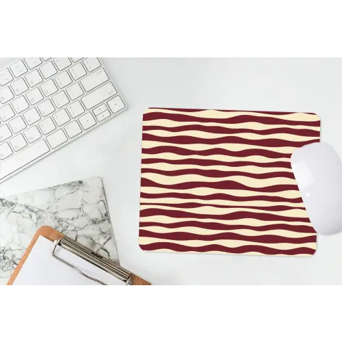 Golven - Rood - Patroon - Crème muismat rubber klein 262 -witbureau