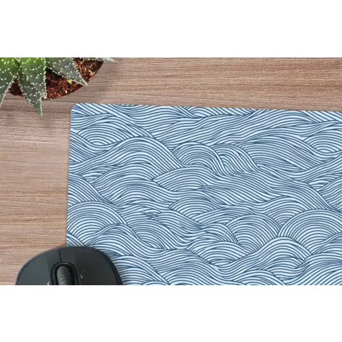 Golven - Ritmisch - Blauw muismat rubber klein 262 -closeup