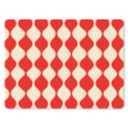 Golvend patroon - Retro - Rood - Beige muismat rubber klein 262 -3d