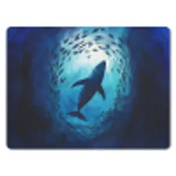 Walvis - Vissen - Donkerblauw muismat rubber klein -3d