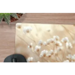 Wilde - Bloemen - Wit muismat rubber klein -closeup