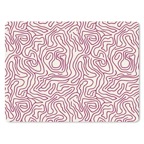 Kronkelende lijn - Magenta - Crème muismat rubber klein 262 -3d