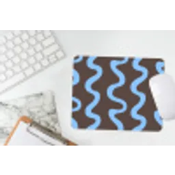 Kronkelende lijnen - Blauw - Bruin - Minimalistisch muismat rubber klein 262 -witbureau