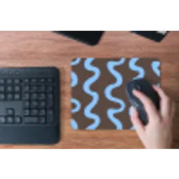Kronkelende lijnen - Blauw - Bruin - Minimalistisch muismat rubber klein 262 -toetsenbord