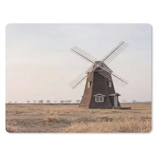 Windmolens - Landschap - Veld muismat rubber klein -3d