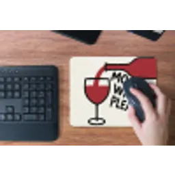 Wijnfles - Quote - Rood - Glas muismat rubber klein -toetsenbord