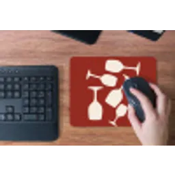 Wijnglazen - Silhouetten - Wit muismat rubber klein -toetsenbord