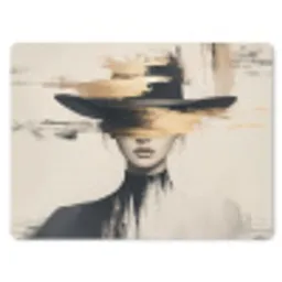 Vrouw - Hoed - Verf muismat rubber klein -3d