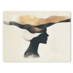 Vrouw - Golven - Zwart muismat rubber klein -3d