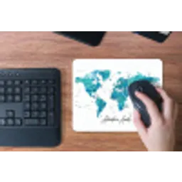 Wereldkaart - Blauw - Kleurrijk muismat rubber klein -toetsenbord
