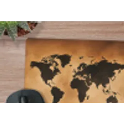 Wereldkaart - Bruin - Kaart muismat rubber klein -closeup