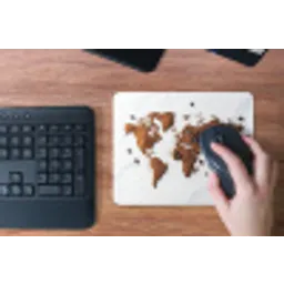 Wereldkaart - Koffie - Marmer muismat rubber klein -toetsenbord