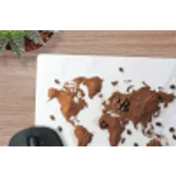 Wereldkaart - Koffie - Marmer muismat rubber klein -closeup