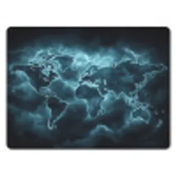 Wereldkaart - Bliksem - Blauw muismat rubber klein -3d