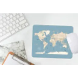 Wereldkaart - Oceaan - Realistisch - Blauw muismat rubber klein -witbureau