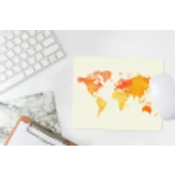 Wereldkaart - Oranje - Kleurrijk muismat rubber klein -witbureau