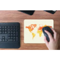 Wereldkaart - Oranje - Kleurrijk muismat rubber klein -toetsenbord