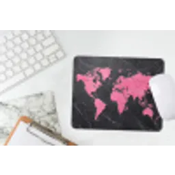 Wereldkaart - Roze - Marmer muismat rubber klein -witbureau