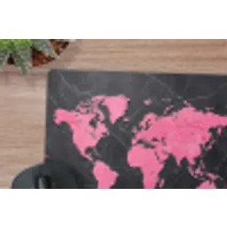Wereldkaart - Roze - Marmer muismat rubber klein -closeup