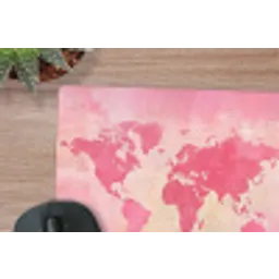 Wereldkaart - Roze - Vaag muismat rubber klein -closeup