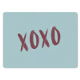 XOXO - Blauw - Rood muismat rubber klein -3d