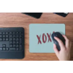 XOXO - Blauw - Rood muismat rubber klein -toetsenbord