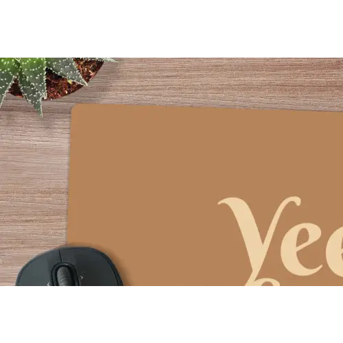 Yee haw - Bruin - Minimalistisch muismat rubber klein -closeup