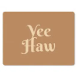 Yee haw - Bruin - Minimalistisch muismat rubber klein -3d