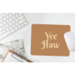 Yee haw - Bruin - Minimalistisch muismat rubber klein -witbureau