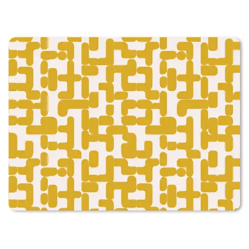 Geel - Beige - Patroon muismat rubber klein 262 -3d