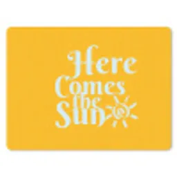Geel - Blauw - Here comes the sun muismat rubber klein -3d