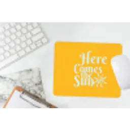 Geel - Blauw - Here comes the sun muismat rubber klein -witbureau