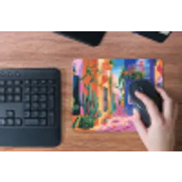 Geel - Blauw - Oranje - Huis muismat rubber klein -toetsenbord