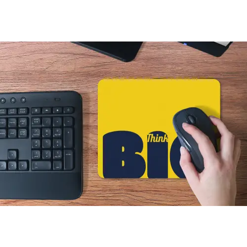 Geel - Think big - Grafisch muismat rubber klein -toetsenbord