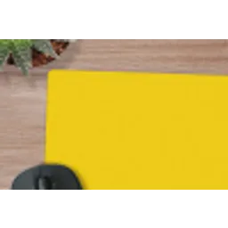 Geel - Think big - Grafisch muismat rubber klein -closeup