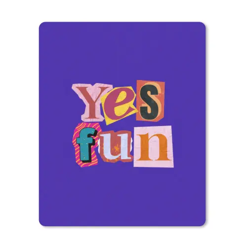 Yes fun - Kleurrijk - Collage-stijl muismat rubber klein -3d