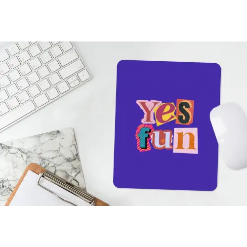 Yes fun - Kleurrijk - Collage-stijl muismat rubber klein -witbureau