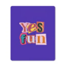 Yes fun - Kleurrijk - Collage-stijl muismat rubber klein -3d
