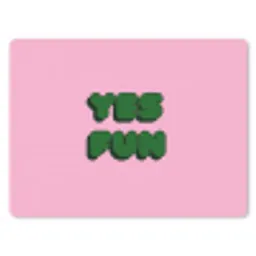 Yes fun - Groen - Roze muismat rubber klein -3d