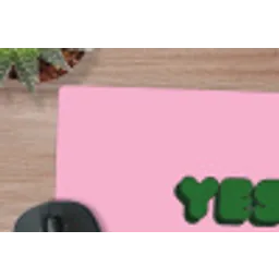 Yes fun - Groen - Roze muismat rubber klein -closeup