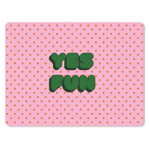 Yes fun - Groen - Roze - Stippen muismat rubber klein -3d