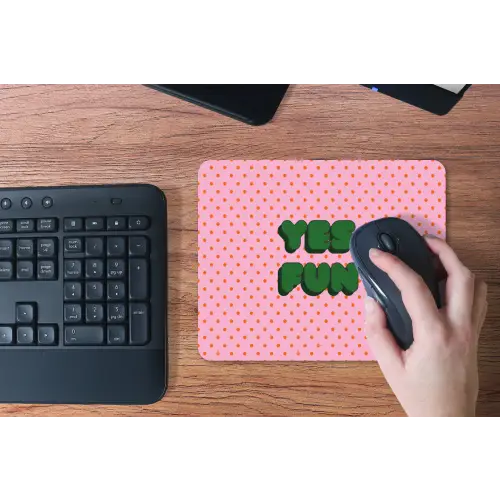 Yes fun - Groen - Roze - Stippen muismat rubber klein -toetsenbord