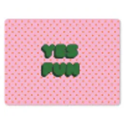 Yes fun - Groen - Roze - Stippen muismat rubber klein -3d