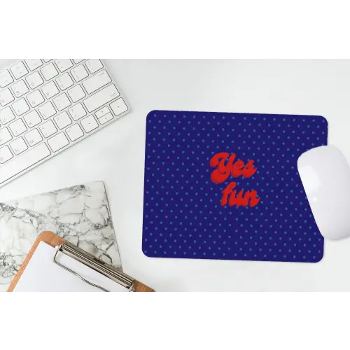 Yes fun - Rood - Blauw - Stippen muismat rubber klein -witbureau