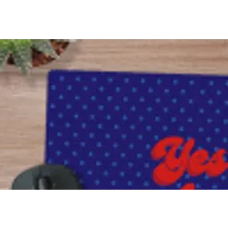 Yes fun - Rood - Blauw - Stippen muismat rubber klein -closeup