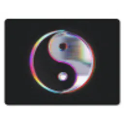 Yin-Yang - Cirkel - Regenboog muismat rubber klein -3d