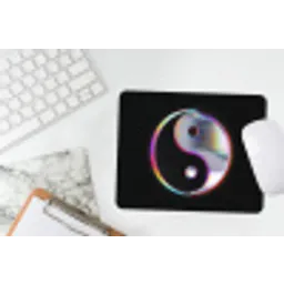Yin-Yang - Cirkel - Regenboog muismat rubber klein -witbureau