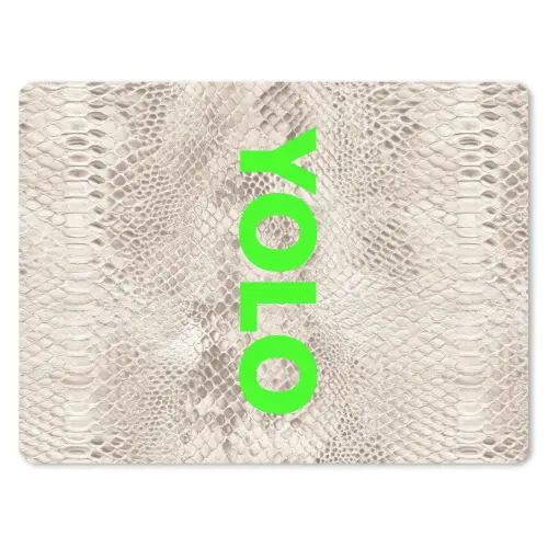 YOLO - Groen - Neon - Slangenprnt muismat rubber klein -3d