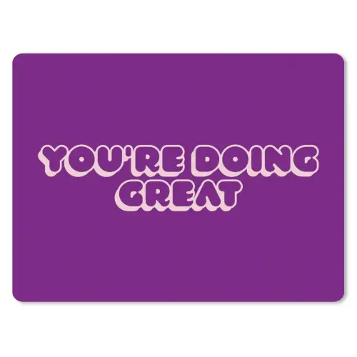 You're doing great - Paars - Bubble letters muismat rubber klein -3d