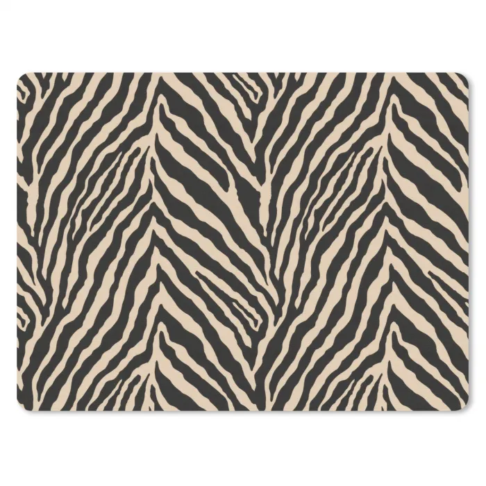 Zebra - Klassiek - Zwart muismat rubber klein 262 -3d